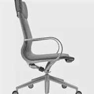 Эргономичное кресло Soho Design Mercury HB серая кожа, матовый алюминий-4