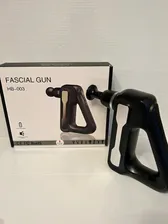 Перкуссионный массажер "Fascial Gun HB-003" Ударный вибрационный пистолет для тела, шеи, плеч и ног, 8 насадок, 32 скоростей